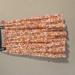Floral Orange Skirt